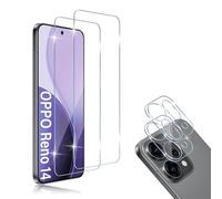 HidWee Screen Protector Compatibile con OPPO Reno 14 5G 2 Pezzi Vetro Temperato + 2 Pezzi Pellicola Fotocamera, Senza Bolle, Anti Graffio, 9H Durezza Pellicola Protettiva