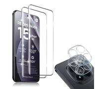 HidWee Screen Protector Compatibile con Xiaomi Redmi Note 15 Pro Plus 5G/ Poco M8 Pro Vetro Temperato Pellicola Fotocamera(2 + 2 Pezzi), [3D Copertura Completaper] 9H Durezza Pellicola Protettiva
