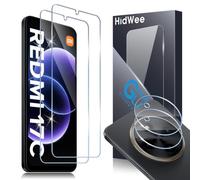 HidWee Vetro Temperato per Xiaomi Redmi 17C, 2+2 Pellicola Protettiva Schermo e Fotocamera 9H, Protettore Anti-Bolle Pellicola HD Bordo Arrotondato 2.5D Compatibile con Cover