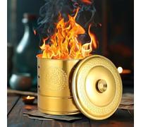 Hiemible Barrel Bruciatore | Secchio In Acciaio Inossidabile Per Bruciare Banconote,Barile per Riti Propiziatori con Manico per Denaro degli Antenati Rifiuti Foglie Legno