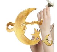 Hiemible Bracciale Aperto con Stella e Luna - Bracciale A Fascia Luna E Stelle - Gioiello Romantico per Compleanni Anniversari San Festa della Mamma e Natale