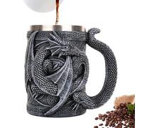 Hiemible Caffè Drago, Coppe da Birra 3D Gotico, Bicchiere in Acciaio Inossidabile da 568ml per Temi Fantasy, Ideale per Feste a Tema e Regalo Originale per Appassionati di Draghi