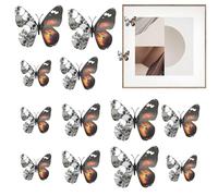 Hiemible Decorazioni Murali Farfalle 3D | 12 Pezzi Adesivi Murali Scheletro,Adesivi Farfalla 3D Decorazione Halloween per Soggiorno Ufficio Giornaliero Matrimonio Camera da Letto Mobili