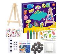 Hiemible Kit Per Dipingere Sassi Per Bambini | Kit Decorazione Pietre Fluorescenti Al Buio | Set Arte Pittura Pietre Regalo Per Feste Figli Famiglia Ragazzi Adolescenti