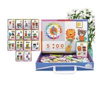 Hiemible Libro Di Puzzle Magnetico - Giochi Educativi a Doppia Faccia - Giocattolo STEM - per Ragazzi, Ragazze, Bambini, Festa, Casa, Scuola Materna, Scuola, Viaggio, Spiaggia