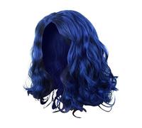 Hiemible Parrucca ondulata naturale, parrucche blu corte ondulate - Parrucca blu riccia ondulata - cosplay da donna riccia allentata alla spalla, parrucca per donne adulte e
