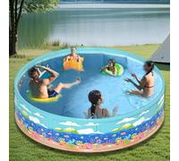 Hiemible Piscina Per Bambini - Piscina Pieghevole In PVC Senza Gonfiaggio Per L'Infanzia | Vasca Sparaspazio Con Design Portatile Per Ragazzini Ragazze