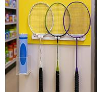 Hiemible Porta Racchette da Tennis,Porta Racchette da Badminton | Organizzatore Sportivo a Parete con Ganci Scorrevoli per Casa Giardino Appartamento Scuola Spazio Esterno
