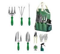 Hiemible Set Di Attrezzi Da Giardinaggio | Resistente e Durevole,Kit da Giardinaggio da 11 Pezzi,Per Uomini, Donne, Mamme, Giardinieri Principianti, per la Cura di Prato, Piante, Alberi e Fiori