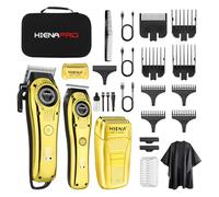 HIENA PRO Kit Barbiere 3 in 1 da Uomo, Macchina per il Taglio dei Capelli Uomo, Rasoio da Barba e Macchina da Rasatura con Display LED - Wireless, Accessori e Custodia Inclusi