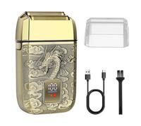 HIENA PRO QLT - Rasoio professionale a doppia lamina elettrico, rasoio di precisione a testa calva senza fili, ricaricabile con USB, idea regalo per uomo