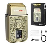 HIENA PRO Rasoio elettrico da uomo, rasoio professionale senza fili e rasoio di precisione per calvo, ricarica USB, rasatura in viaggio, display a LED, regalo per uomini