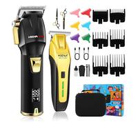 HIENA PRO Rasoio professionale per capelli da uomo, set di tagliacapelli professionale, per tagliacapelli a batteria, colore nero oro
