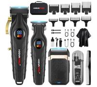 HIENA PRO Tagliacapelli Uomo Professionale, Macchinetta per Capelli Senza Fili, Regolabarba, Rasoio a Lamina, Tagliapeli Naso, Kit Completo per Rasatura e Taglio di Capelli Elettrico