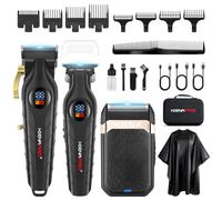 HIENA PRO Tagliacapelli Uomo Professionale, Macchinetta per Capelli Senza Fili, Regolabarba, Rasoio a Lamina, Kit Completo per Rasatura e Taglio di Capelli Elettrico
