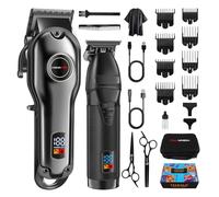 HIENA PRO Tagliacapelli Uomo Professionale Regolabarba Uomo Taglio Capelli Barbiere Kit Macchinetta Per Capelli Set Barba Uomo Con Display LED