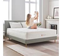 Hiepunos Materasso 140 x 190 cm, spessore 26 cm, materasso a molle insacchettate e memoria di forma, ibrido materasso, 7 zone di comfort, H3 medio solido, supporto perfetto, traspirante, (bianco)