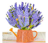 Hierein Biglietto Auguri Compleanno Pop-Up, Biglietti Auguri Compleanno Lavanda Pop-up 3D Biglietto Compleanno, Regalo Compleanno Per Moglie, Fidanzate, Figli, Moglie, Sorelle, Biglietto Anniversario