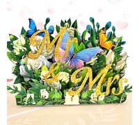 Hierein Biglietto Auguri Matrimonio, 3D Mr e Mrs Biglietto Auguri, Romantico Biglietto Pop Up Partecipazioni Matrimonio per Sposa Sposo Moglie Marito Fidanzata Fidanzato, Inviti Matrimonio
