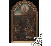 Hieronymus Bos Ch 1000 Pezzi Jigsaw Puzzle in Legno dipinto, Giochi Puzzles Giochi Rilassamento E Intelligence, Rompicapo museo Per Gioco Familiare, Regalo Per Amore E Amico