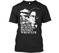 HIESBCXZ Macho Business Donkey Wrestler T-Shirt Black XXL