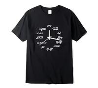 HIESBCXZ Math Question Clock Theme T-Shirt Black M