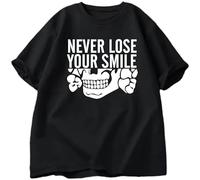 HIESBCXZ Never Lose Your Smile T Shirts Black XL
