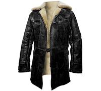 HiFacon Cappotto Bane Rises Tom Hardy Trench Shearling Inverno Marrone Ecopelle Cappotto