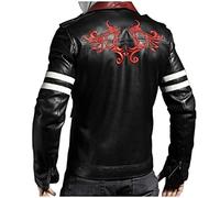 HiFacon Dragon Patch Alex Gaming Mercer Giacca da uomo | Prototipo Giacca in pelle nera da uomo, Nero - Vera Pelle, XL
