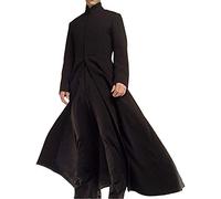 HiFacon Matrix Neo Keanu Reeves - Cappotto a matrice di trincea Steampunk gotico nero, Tessuto di lana., S