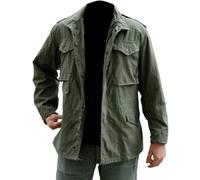 Hifacons John Rambo Giacca cargo in cotone | M65 Giacca militare (normale, grande e alto e corto), Campo M65 - Cotone Verde, XL