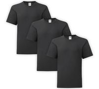 HiFEN® Maglietta girocollo a maniche corte per bambini, in cotone, tinta unita, vestibilità classica, casual, da 3 a 15 anni, confezione da 3, Nero , 12-13 Anni