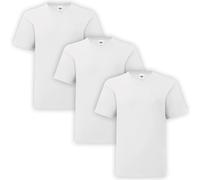 HiFEN® Maglietta girocollo a maniche corte per bambini, in cotone, tinta unita, vestibilità classica, casual, da 3 a 15 anni, confezione da 3, bianco, 5-6 Anni