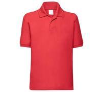 HiFEN® Polo a maniche corte per bambini e bambine, con colletto e collo alto, maglietta estiva per bambini dai 3 ai 15 anni, Rosso, 9-11 Years