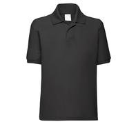 HiFEN® Polo a maniche corte per bambini e bambine, con colletto e collo alto, maglietta estiva per bambini dai 3 ai 15 anni, Nero , 9-11 Years