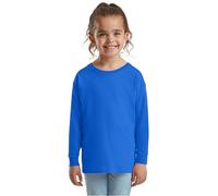 HiFEN® T-shirt basic per bambini, a maniche lunghe, girocollo, in cotone, elasticizzata e confortevole, maglietta per la scuola, età da 3 a 15 anni, Royal, 5-6 Years