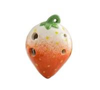 HIFFEY 6 Fori Ocarina C Chiave Strumento Musica Illuminazione Ceramica Materiale Flauto alla Fragola (Color : Light Red)
