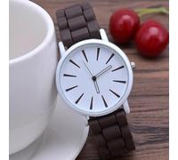 HIFFEY Orologi da Donna alla Moda Orologi da Polso Casual al Quarzo da Donna di Lusso Cinturino Sportivo Classico in Silicone da Donna (Color : Coffee Color)