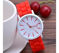 HIFFEY Orologi da Donna alla Moda Orologi da Polso Casual al Quarzo da Donna di Lusso Cinturino Sportivo Classico in Silicone da Donna (Color : Red)