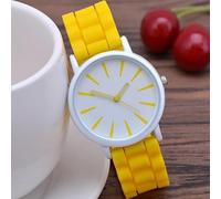HIFFEY Orologi da Donna alla Moda Orologi da Polso Casual al Quarzo da Donna di Lusso Cinturino Sportivo Classico in Silicone da Donna (Color : Yellow)