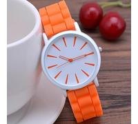 HIFFEY Orologi da Donna alla Moda Orologi da Polso Casual al Quarzo da Donna di Lusso Cinturino Sportivo Classico in Silicone da Donna (Color : Orange)