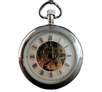 HIFFEY Orologi da taschino meccanici in argento moda dal design semplice con orologio da taschino da taschino da donna casual a carica manuale con catena