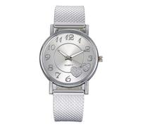 HIFFEY Orologio da Donna con Strass Bling a Forma di Cuore Semplice alla Moda, Orologio da Donna Comodo da Indossare, quadrante Rotondo for Tutti i Giorni (Color : Silver)