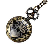 HIFFEY Orologio da tasca classico piccolo orologio da tasca con petalo d'amore intagliato retrò di moda creativa
