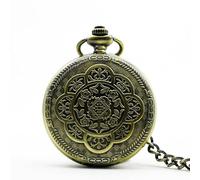 HIFFEY Orologio da tasca con finestra intagliata in bronzo retrò automatico Steampunk unisex meccanico a carica manuale orologi da tasca con catena da uomo