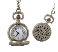 HIFFEY Orologio da tasca da donna vintage alla moda in lega retrò scava fuori fiori ciondolo orologio maglione collana catena orologi regalo da donna (Color : Style 4)