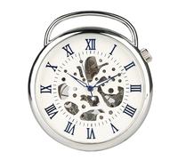 HIFFEY Orologio da tasca meccanico a carica manuale con numeri romani blu a quadrante aperto. Orologio antico con ciondolo scheletro trasparente in argento