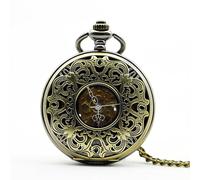 HIFFEY Orologio da tasca vintage con scheletro cavo, personalizzato, meccanico, carica manuale, orologi con ciondolo, regali unici, orologio da taschino unisex