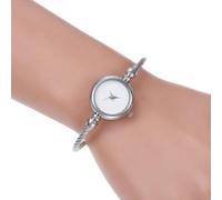 HIFFEY Piccoli Orologi da Donna in Oro Bracciale Rigido Orologi di Lusso Orologi da Polso al Quarzo da Donna Orologio Casual da Donna (Color : Silver White)