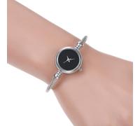 HIFFEY Piccoli Orologi da Donna in Oro Bracciale Rigido Orologi di Lusso Orologi da Polso al Quarzo da Donna Orologio Casual da Donna (Color : Silver Black)